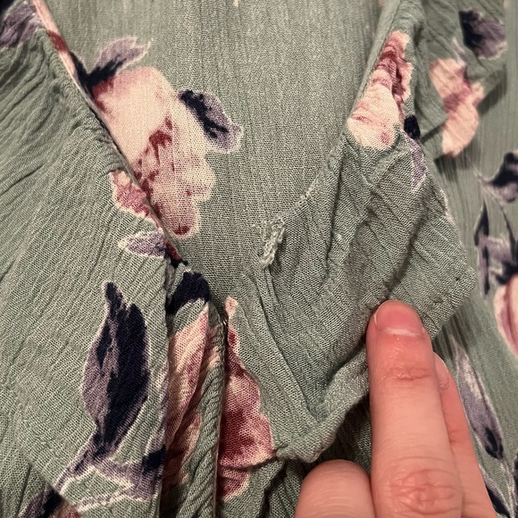 Lulus Sage Floral Wrap Dress Size small - Picture 7 of 9